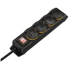 Сетевой удлинитель Hama H-137284, 2 м (4 розетки), черный