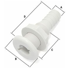 Стакан дренажный 38мм с гайкой, пластмасса Easterner