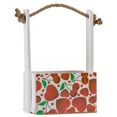 Кашпо Дарим красиво Пауль и Любовь. Сердечки 15 х 12 х 8.5(25) см белый/красный