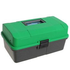 Ящик HELIOS для инструментов двухполочный 33x20x16 см зеленый
