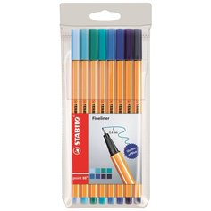 STABILO Набор капиллярных ручек Point Shades of Blue, 0.4 мм, 8 шт (88/8-03)