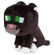 Детская мягкая игрушка ВсеИгрушки / Плюшевый Дымчатый Кот Tuxedo Cat из игры Майнкрафт (Minecraft) для детей, мальчиков и девочек, 23 см