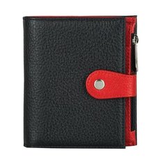Портмоне FABULA PJ.186.BK, натуральная кожа черный/красный