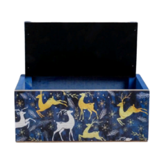 Кашпо Дарите счастье с грифельной табличкой Олени 24.5 × 14.5 × 9 см синий