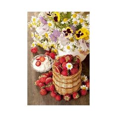 Алмазная мозаика "Цветы и ягоды" Рыжий кот