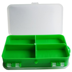 Коробка для приманок для рыбалки HELIOS двусторонняя 14х8х4 см зеленый