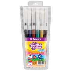 Фломастеры Luxor "Coloring", 06цв., смываемые, ПВХ, европодвес