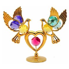 Фигурка Crystocraft Сердце с голубями 164-001-GMХ с кристаллами SWAROVSKI