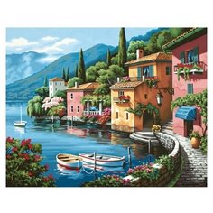 Алмазная мозайка Милато "Домики у моря" 40x30 см, 33 цвета Milato