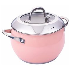 Кастрюля со стеклянной крышкой ZEIDAN Z-50339 розовая- 3,6 л