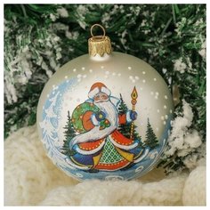 Шар "Дед мороз с посохом" 8,5 см, микс Elita