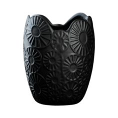 Кашпо Take It Easy Круги 12 х 12 х 16 см черный