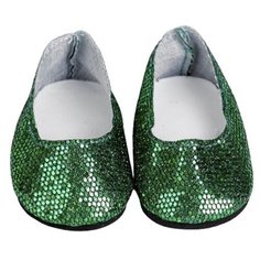 Туфли для куклы «Блёстки - кругляши», длина стопы: 7 см, цвет зелёный Сима ленд