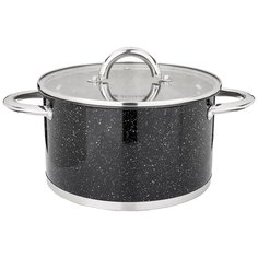 Кастрюля Agness Red/Black Marble 937-323/308, 4.6 л, черный