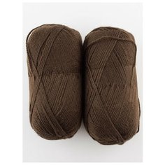 Пряжа "Лотос" 100 г, 300 м (2 мотка), камтекс, шоколад