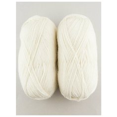 Пряжа "Мухтар" 100 г, 300 м (2 мотка), камтекс, белый