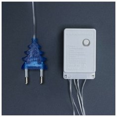 Гирлянда "Бахрома" 2.4 х 0.7 м с насадками "Шарики", IP20, прозрачная нить, 108 LED, свечение синее, 8 режимов, 220 В Luazon Lighting