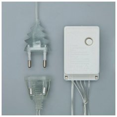 Гирлянда "Занавес" 2 х 1.5 м с насадками "Шарики", IP20, прозрачная нить, 360 LED, свечение белое, 8 режимов, 220 В Luazon Lighting