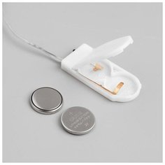 Гирлянда "Мишура" 2 м роса, IP20, серебристая нить, 50 LED, свечение мульти, фиксинг, 2 х CR2032 Luazon Lighting