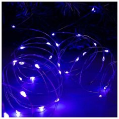 Гирлянда "Нить" 10 м роса, IP20, серебристая нить, 100 LED, свечение фиолетовое, фиксинг, 12 В Luazon Lighting