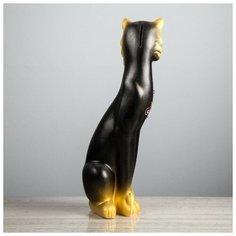 Копилка "Кошка Сиамская", стразы, чёрно-золотая, 43 см Керамика ручной работы