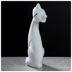 Копилка "Кот Маркиз", покрытие флок, белая, 31 см Керамика ручной работы