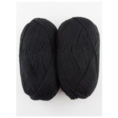 Пряжа "Белорусская" 100 г, 300 м (2 мотка), камтекс, черный