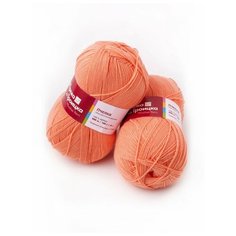 Пряжа Пчелка (2 мотка), 500м. 100г., пряжа из троицка, 0421, светло-оранжевый Троицкая камвольная фабрика