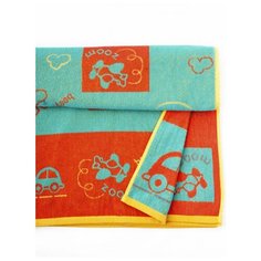 Простыня махровая 100х160см, 1с01.415ж1, Речицкий текстиль, Самолетики 3 сolors