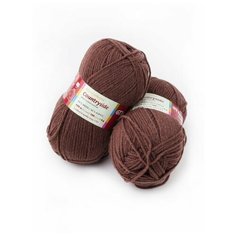 Пряжа Подмосковная (2 мотка), 250м. 100г., пряжа из троицка, 1251, молочный шоколад Троицкая камвольная фабрика