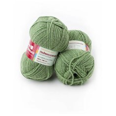 Пряжа Подмосковная (2 мотка), 250м. 100г., пряжа из троицка, 8102, меланж (зеленое яблоко) Троицкая камвольная фабрика