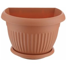 Кашпо настенное Idea "Ливия", цвет: терракотовый, диаметр 25,5 см