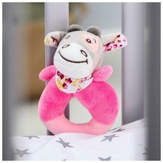 Погремушка мягкая «Коровка - пищалка», на кольце