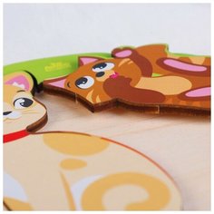 Головоломка пазл "Кошка с котятами" для самых маленьких Лесная мастерская