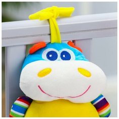 Подвеска мягкая, музыкальная «Кубик», с развивающими элементами, 18 см.