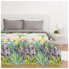 Покрывало Экономь и Я Саванна, 240 х 210 см, зеленый/черный/белый