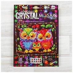 Danko Toys Набор для создания мозаики «Совушки» CRYSTAL MOSAIC, на тёмном фоне