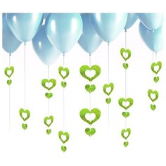 Страна Карнавалия Гирлянда на шар «Сердечки» (3743379) (100 шт.) салатовый