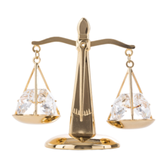 Статуэтка Made with Swarovski Elements Весы, 7 см золотистый