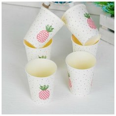 Стакан бумажный «Ананас», 250 мл, набор 6 шт. Страна Карнавалия