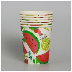 Стакан бумажный «Фрукты», набор 6 шт. Страна Карнавалия