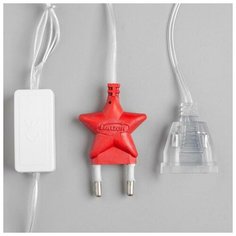 Гирлянда "Бахрома" 3 х 0.5 м с насадками "Шарики и ёжики", IP20, прозрачная нить, 80 LED, свечение RG/RB, мигание, 220 В Luazon Lighting