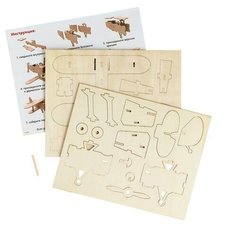 Деревянный конструктор 3Д модель «Самолёт» Лесная мастерская