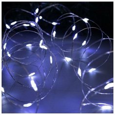 Гирлянда "Нить" 10 м роса, IP20, серебристая нить, 100 LED, свечение белое, фиксинг, 12 В Luazon Lighting