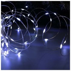 Гирлянда "Нить" 20 м роса, IP20, серебристая нить, 200 LED, свечение белое, фиксинг, 12 В Luazon Lighting