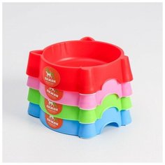 Миска "Киска", 300 мл, 14 х 14 х 4 см, микс цветов Пижон