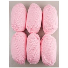 Пряжа Пехорка Детская новинка, 100 % акрил, 50 г, 200 м, 6 шт., 180 светлая бегония