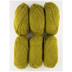 Пряжа Пехорка Детская новинка, 100 % акрил, 50 г, 200 м, 6 шт., 33 золотистая олива