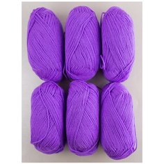 Пряжа Пехорка Детская новинка, 100 % акрил, 50 г, 200 м, 6 шт., 567 т.фиалка