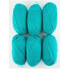 Пряжа Пехорка Детская новинка, 100 % акрил, 50 г, 200 м, 6 шт., 581 светлый изумруд